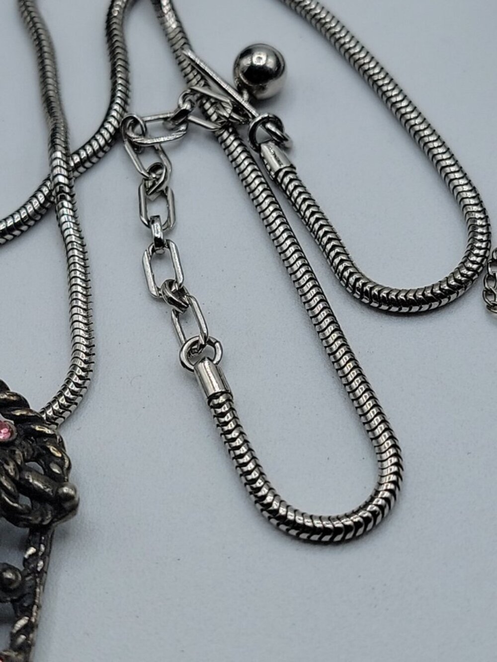 Sarah Coventry Midnight Magic Necklace & Bracelet Black w/Pink Grey Rhinestones - Picture 11 of 16
